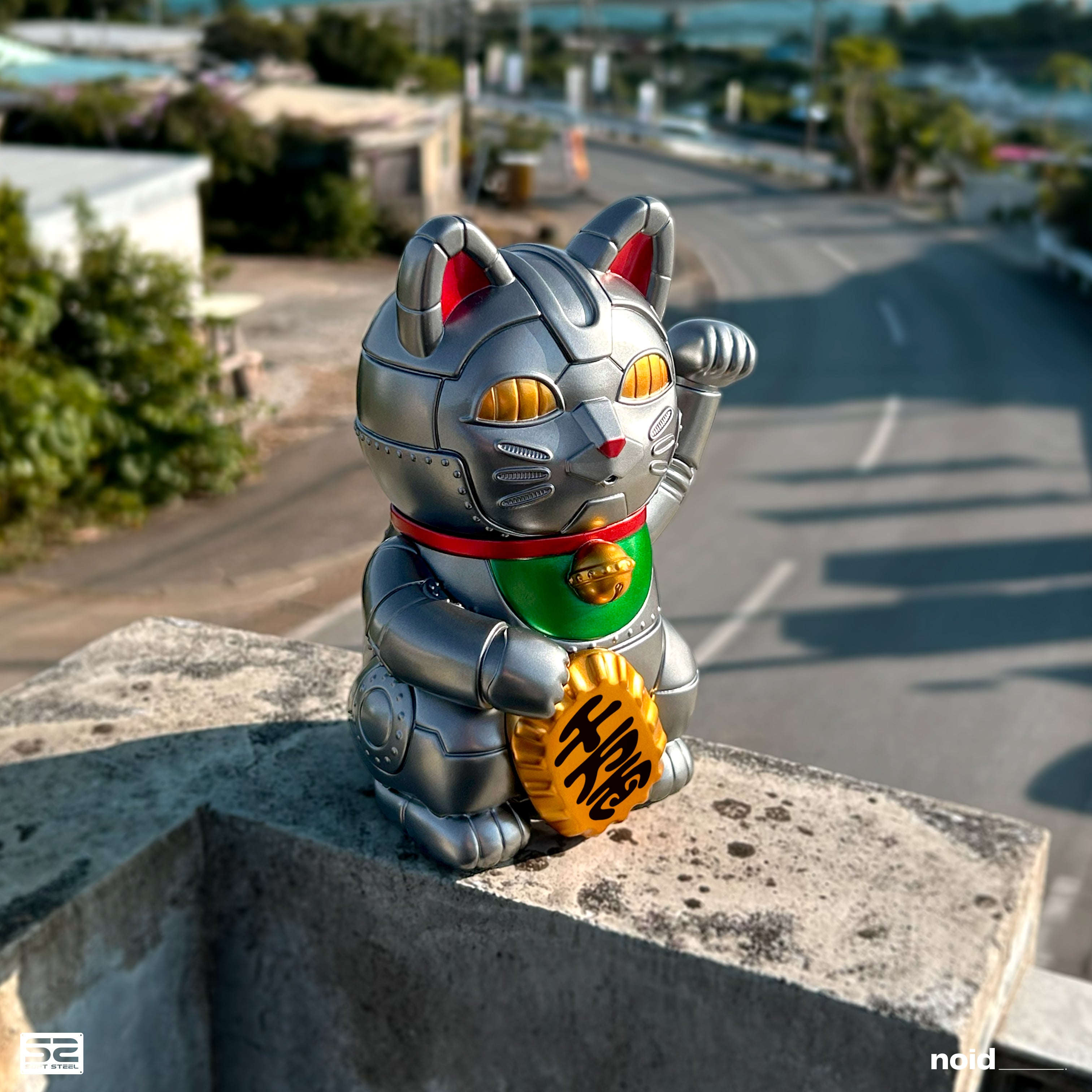 ヴィンテージ80s手描きの大きな瞳が可愛い雰囲気抜群の幸運・良き人を招く招き猫 機械招き猫– noid___.